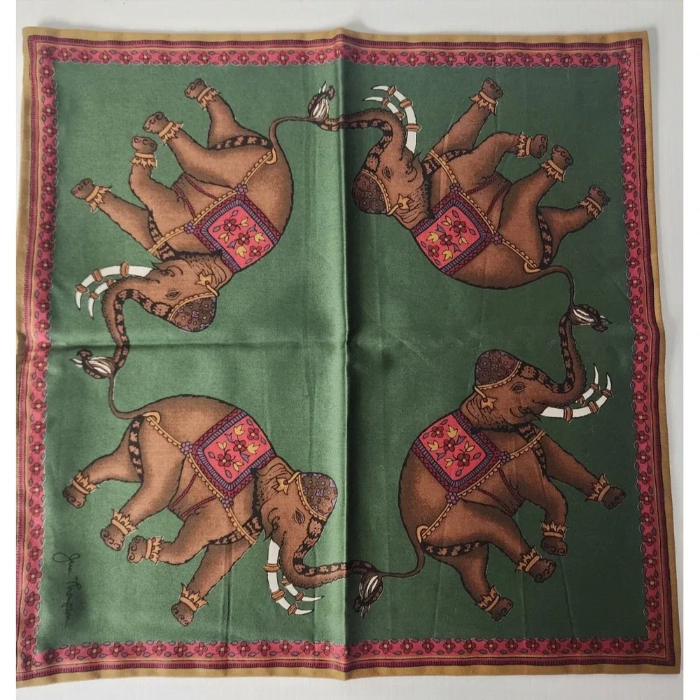 Jim Thompson 100% Cotton Elephant Pillow Cushion Covers (2)   NEW‎